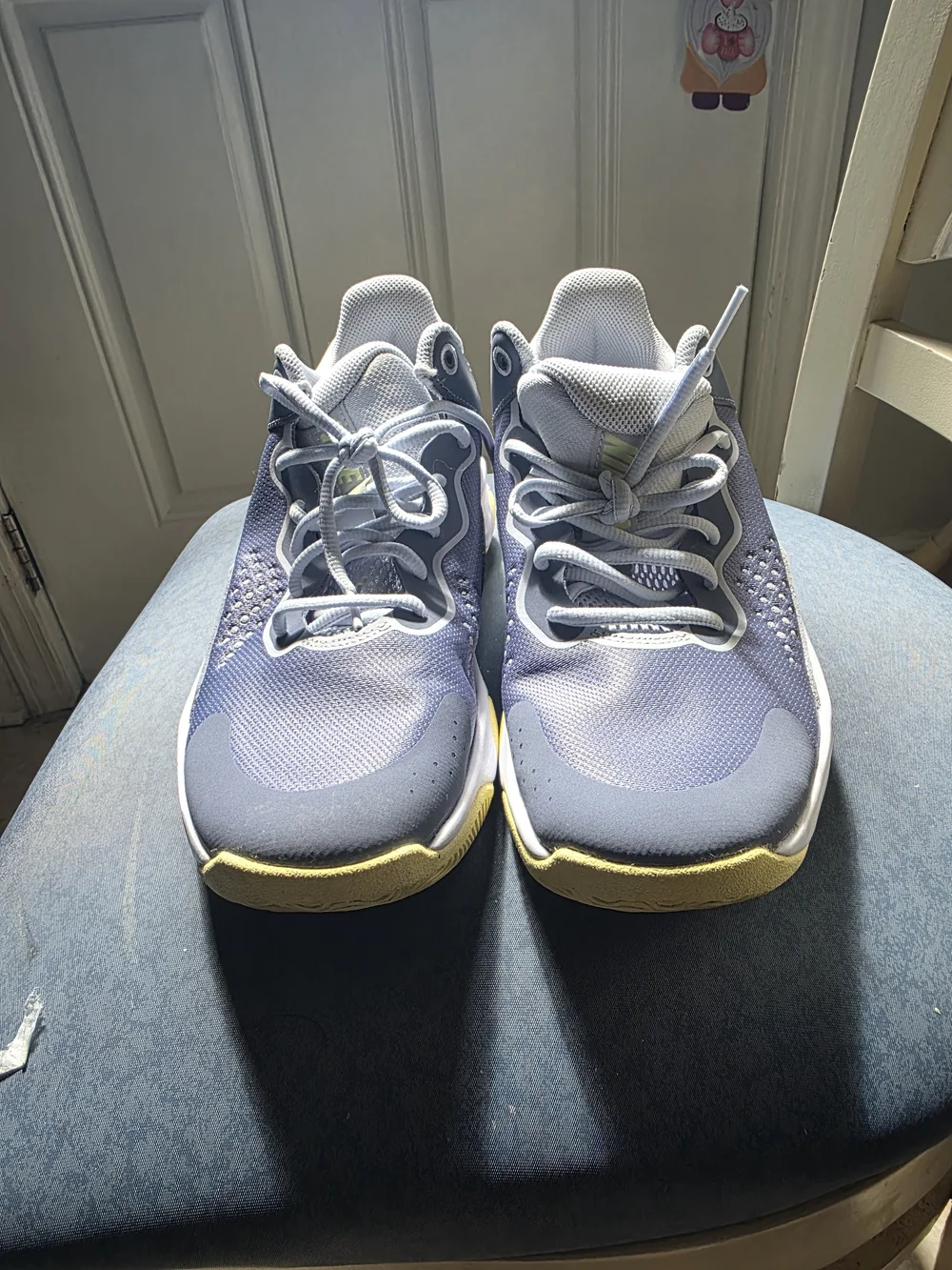 Nike Kids Sneakers in Light Blue with Yellow Trim